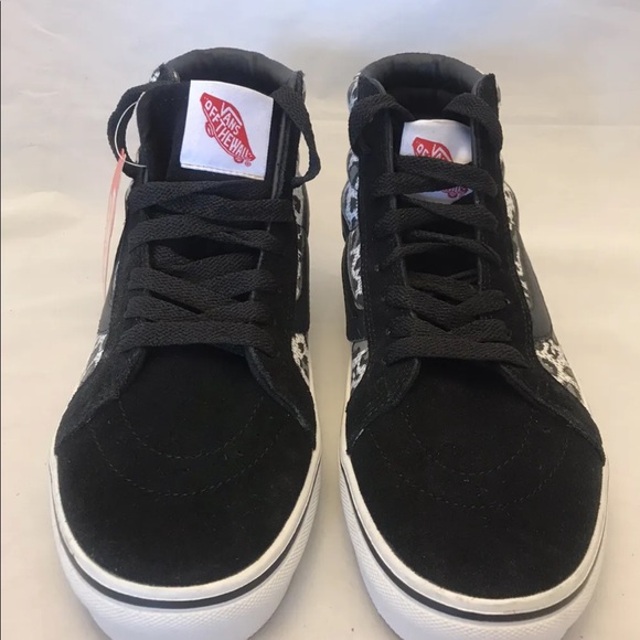 Vans SK8- Hi Slim Cheetah Print Suede Skate Shoes Black/ Grey M9/ W10.5 - Picture 6 of 13